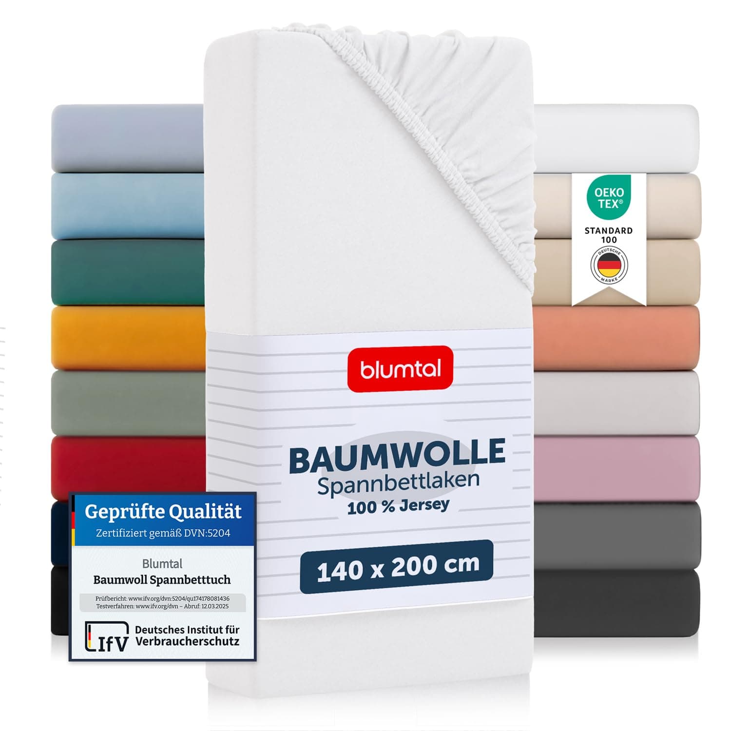 Blumtal® Spannbettlaken – Baumwoll-Jersey, OEKO-TEX STANDARD 100 zertifiziert