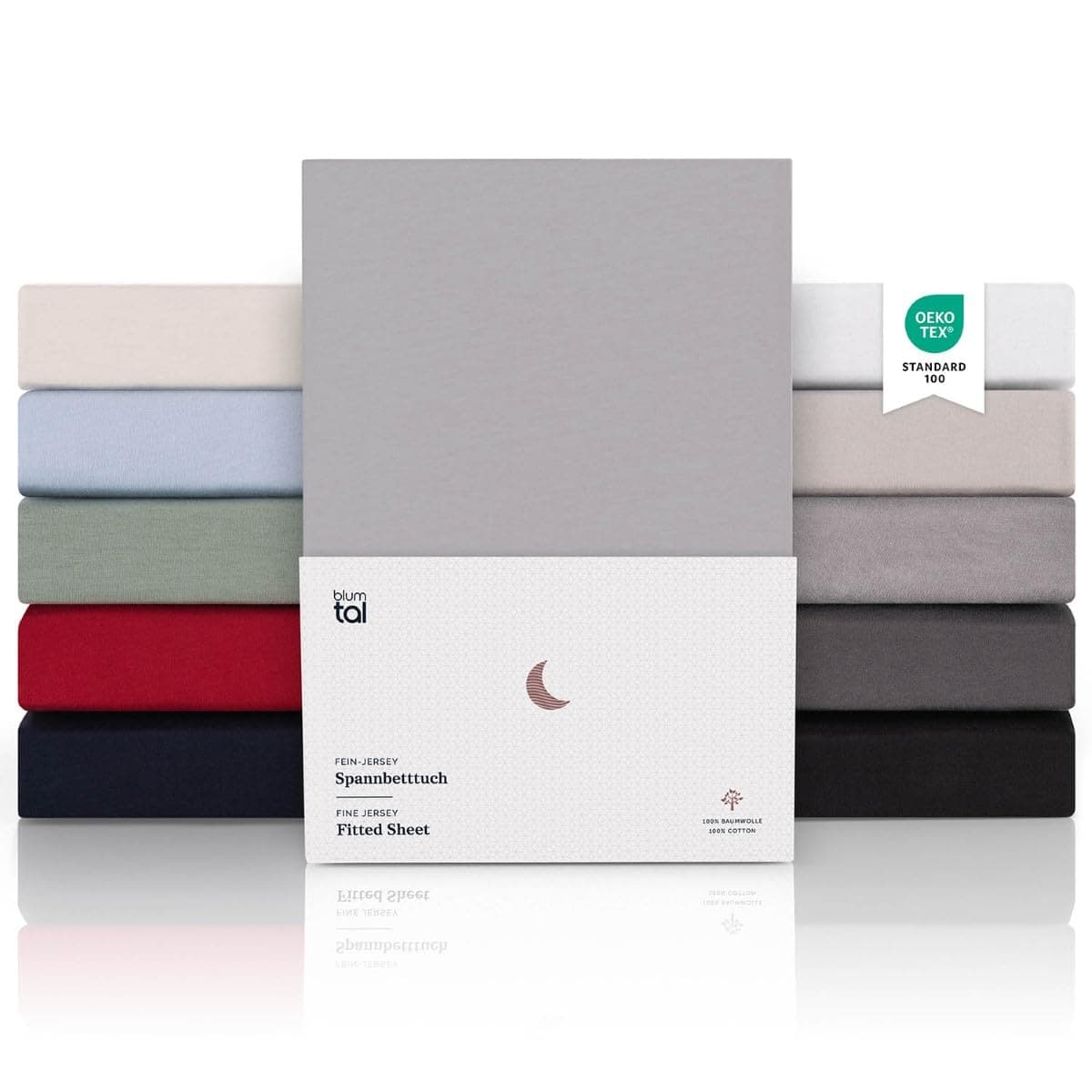 Blumtal® Premium Spannbettlaken 120x200 cm – 100% Baumwolle, OEKO‑TEX® STANDARD 100 – für Matratzen bis 25 cm