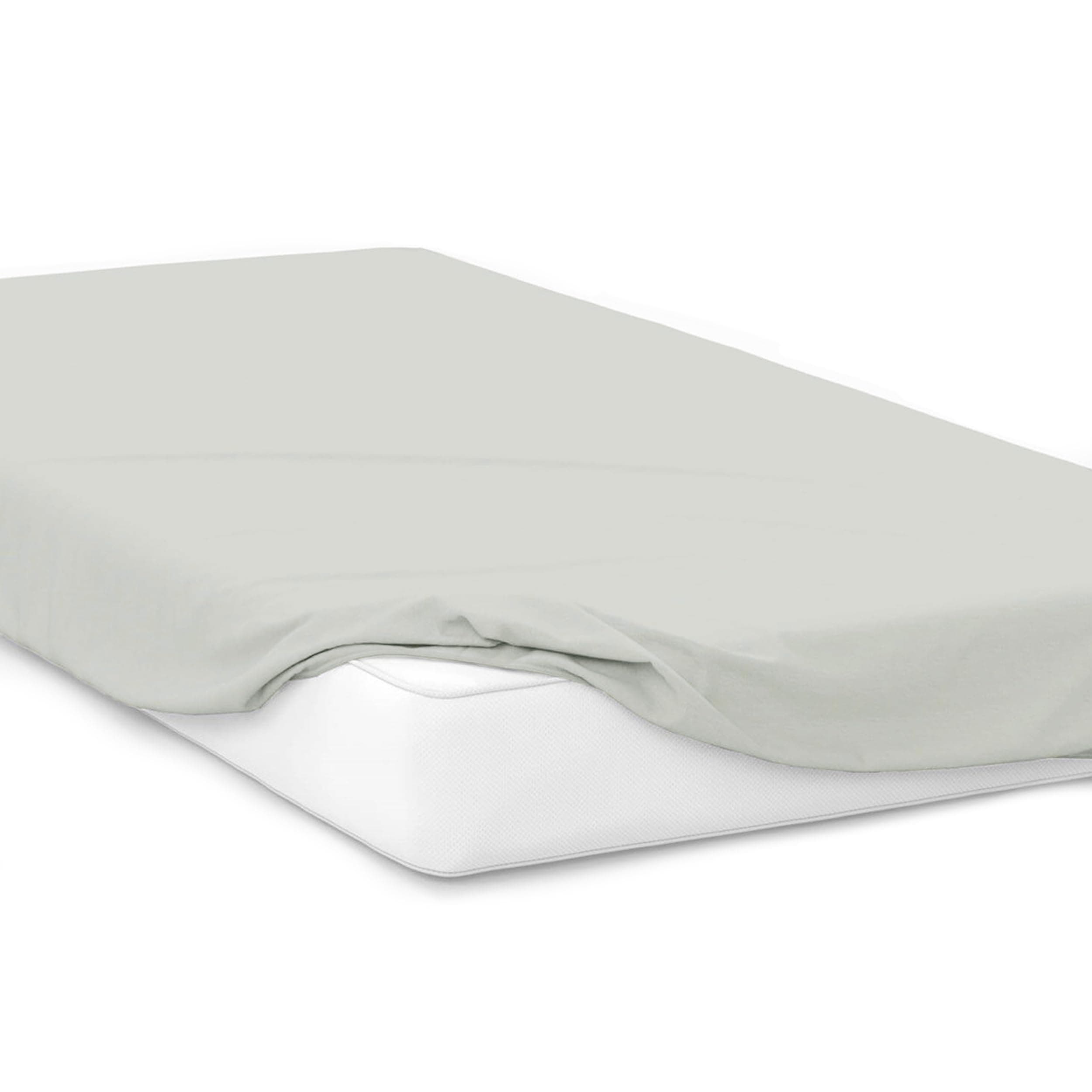 Jersey-Spannbettlaken 100% Baumwolle – 180 x 200 cm, Hellgrau