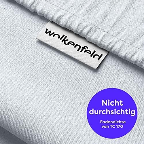 Wolkenfeld Baumwolle-Bettwäsche 135x200 mit Kissenbezug 80x80 – Atmungsaktiv, Hautfreundlich & Pflegeleicht – Hellgrau
