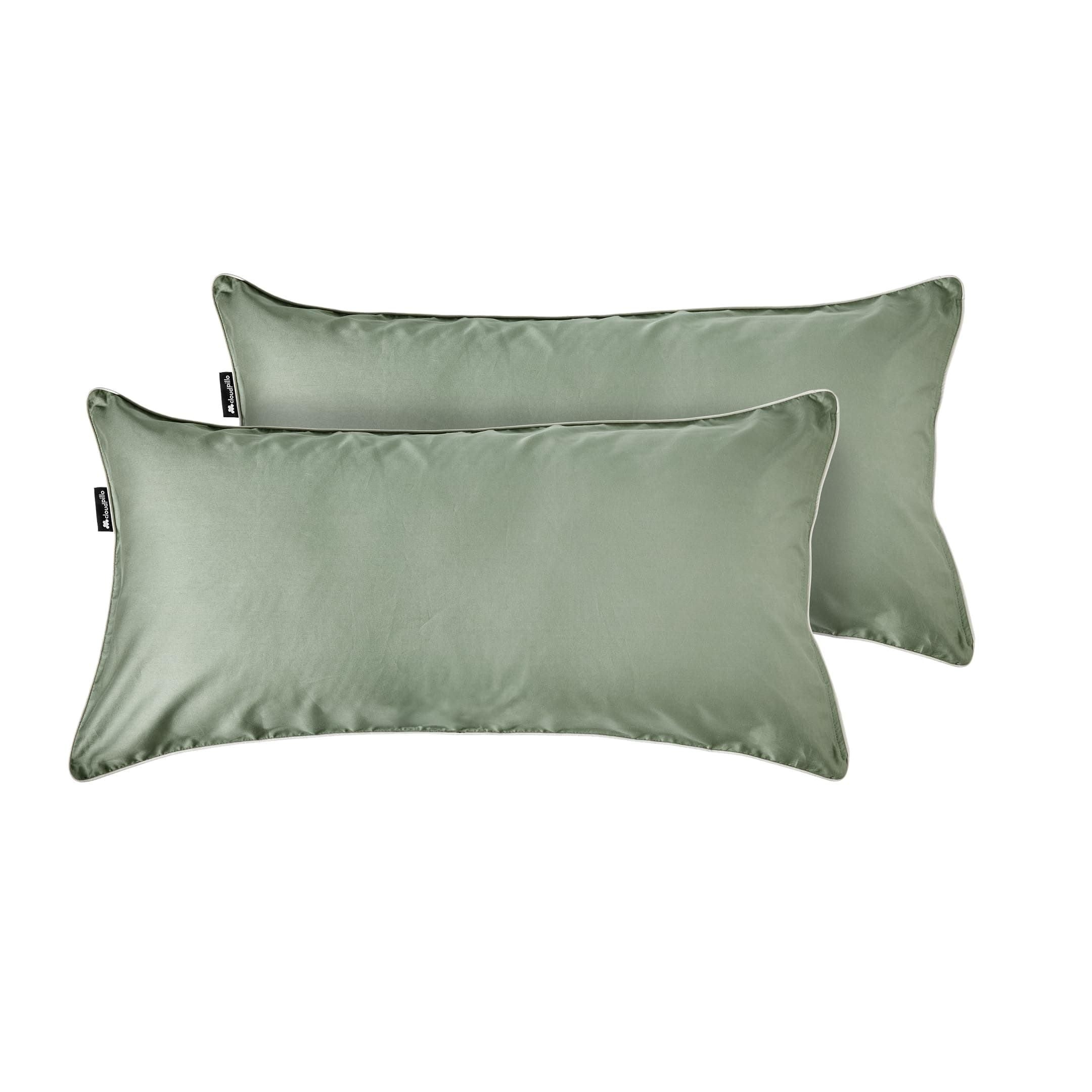 Cloudpillo Kissenbezug 40x80 cm 2er‑Pack – Premium atmungsaktive Baumwolle, ultraweich, mit Reißverschluss, antibakterie