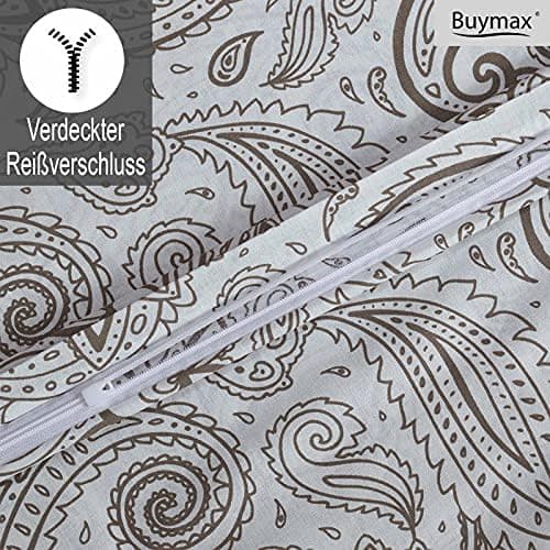 Buymax® Bettwäsche 200x200 3‑teilig (inkl. 2 x 80x80) – 100% Baumwolle Renforcé, OEKO‑TEX STANDARD 100