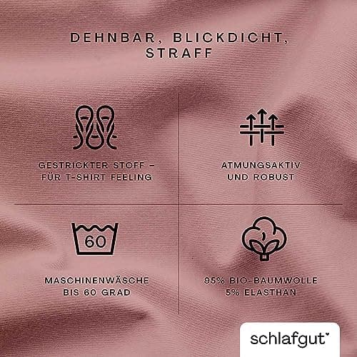 Schlafgut Pure Spannbettlaken 90x200 bis 100x220 cm – 95% Bio-Baumwolle & 5% Elasthan, Oeko-TEX zertifiziert – passend f