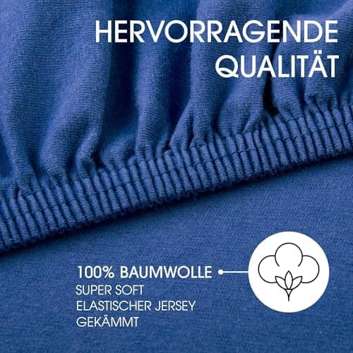 CelinaTex Jersey-Spannbettlaken 90x200–100x200 cm bis 26 cm Matratzenhöhe | 100% gekämmte Baumwolle | OEKO‑TEX STANDARD