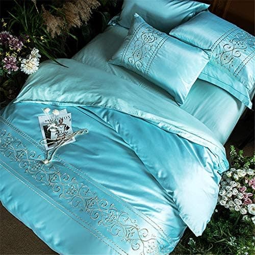 AB Version Bettwäsche-Set 4‑teilig – Pure Cotton Washed Silk, einfarbig für 1,5 m Bett