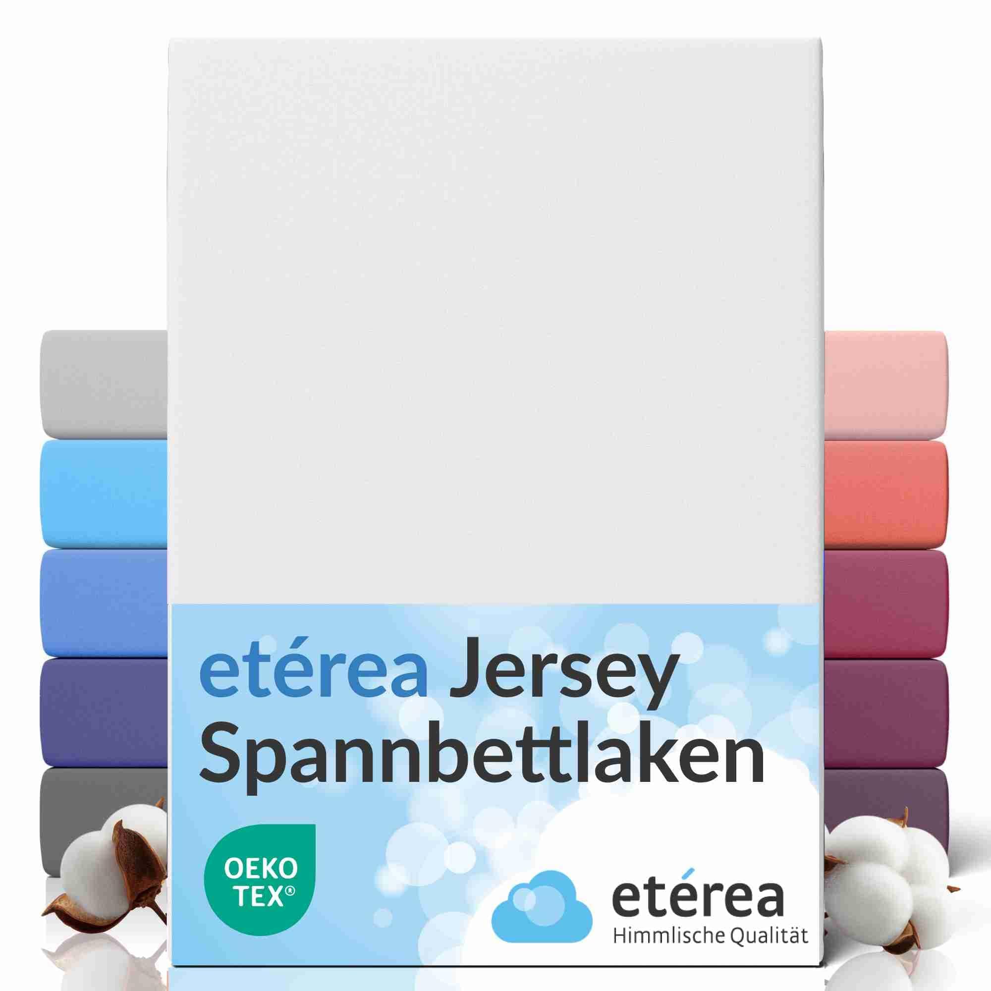 etérea Jersey-Spannbettlaken 80x200 cm Weiß – 100% Baumwolle, OEKO-TEX MADE IN GREEN & STANDARD 100