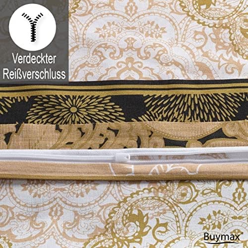 Buymax® Bettwäsche 200x200 3‑teilig (inkl. 2 x 80x80) – 100% Baumwolle Renforcé, OEKO‑TEX STANDARD 100