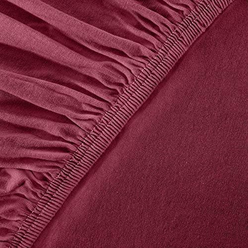 leevitex® Spannbettlaken 180x200–200x200 cm | 100% Jersey-Baumwolle | für Matratzen bis 25 cm