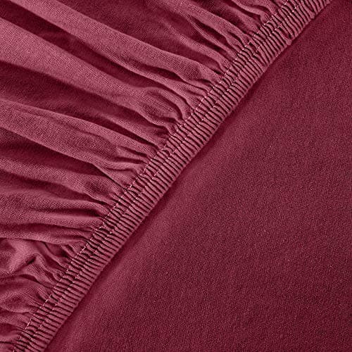 leevitex® Spannbettlaken 180x200–200x200 cm | 100% Jersey-Baumwolle | für Matratzen bis 25 cm