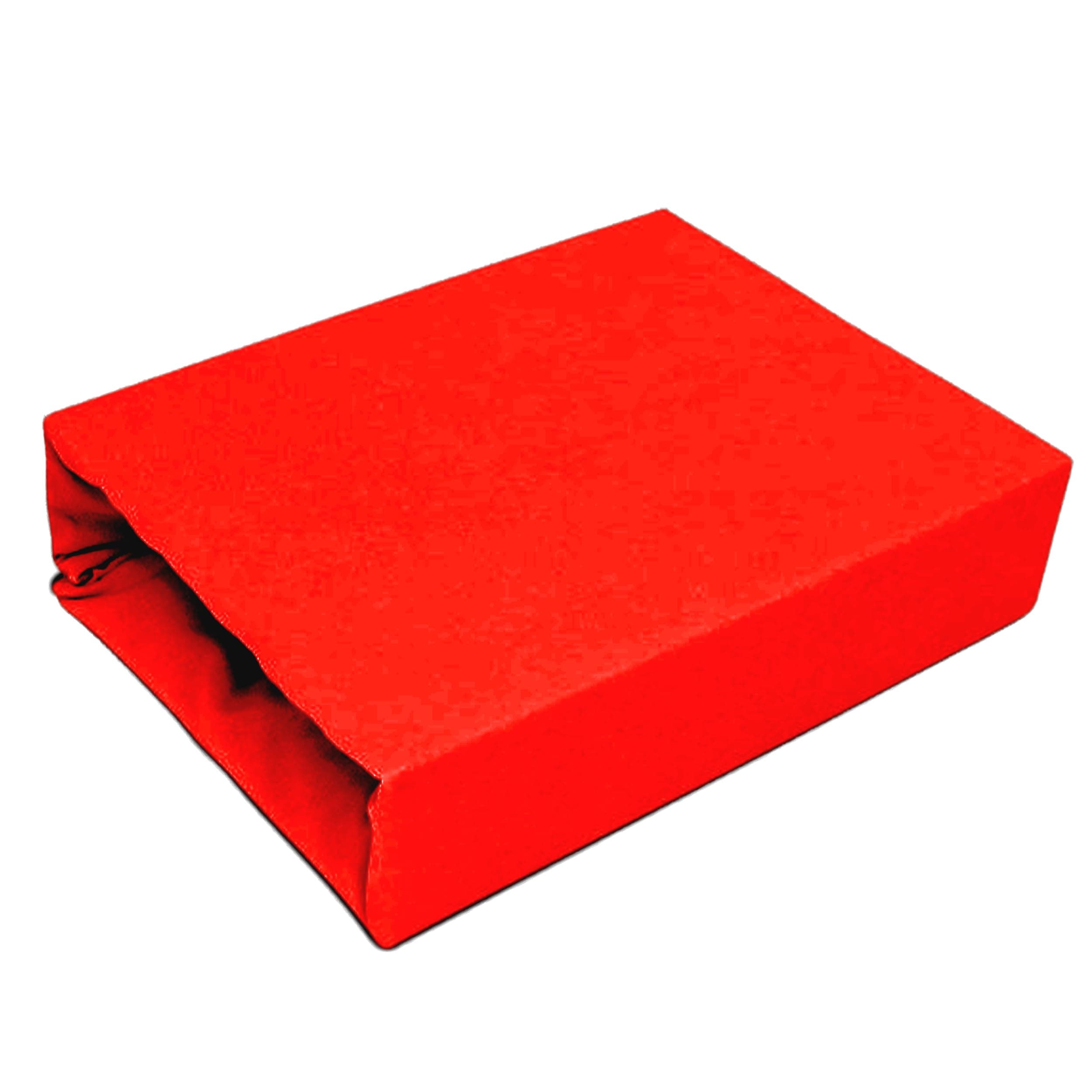 Best for Kids Spannbettlaken – 100% Baumwolle Jersey Spannbetttuch, 180x200 (Rot), 22 Farben, 9 Größen