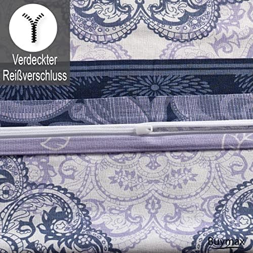 Buymax® Bettwäsche 200x200 3‑teilig (inkl. 2 x 80x80) – 100% Baumwolle Renforcé, OEKO‑TEX STANDARD 100