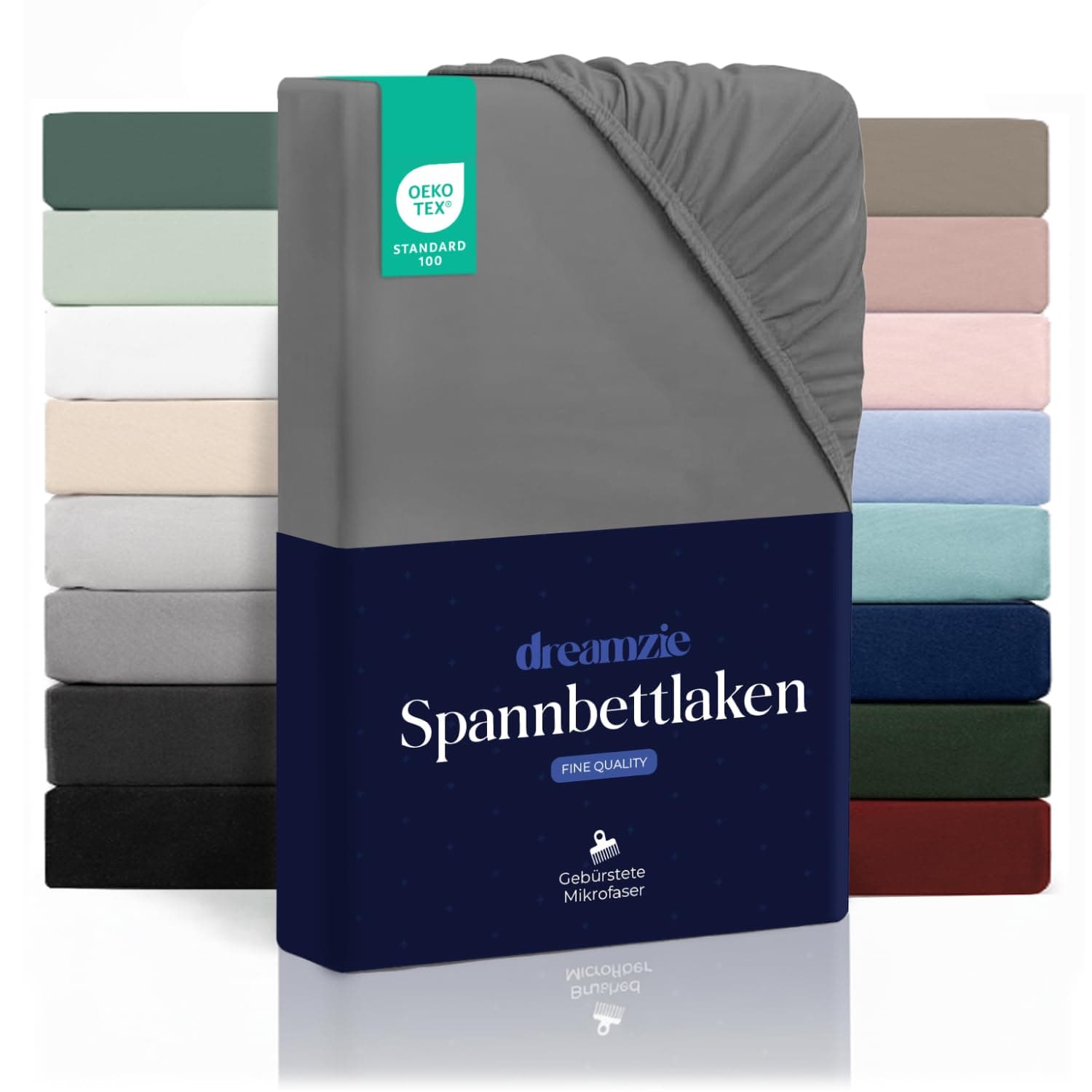 Dreamzie Spannbettlaken 120x200 cm – 100% Mikrofaser, Hoher Steg bis 35 cm