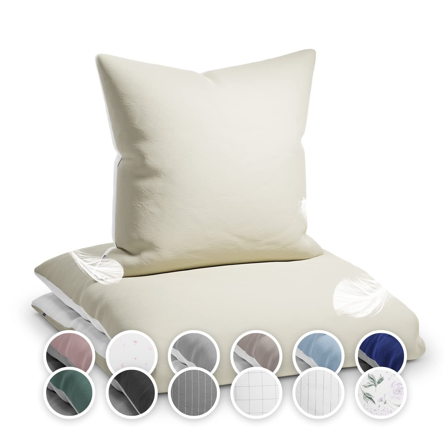 sleepwise Bettwäsche 135x200 Mikrofaser – ÖKO‑TEX zertifiziert, bügelfrei & knitterfrei, 2‑tlg. (inkl. 80x80 cm Kissenbe