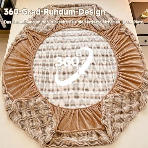 Warme Plüsch-Spannbettlaken Luxus-Flanell – 150×200 cm, passend für Matratzen 5–28 cm (Spannbettlaken + 2 Kissenbezüge)