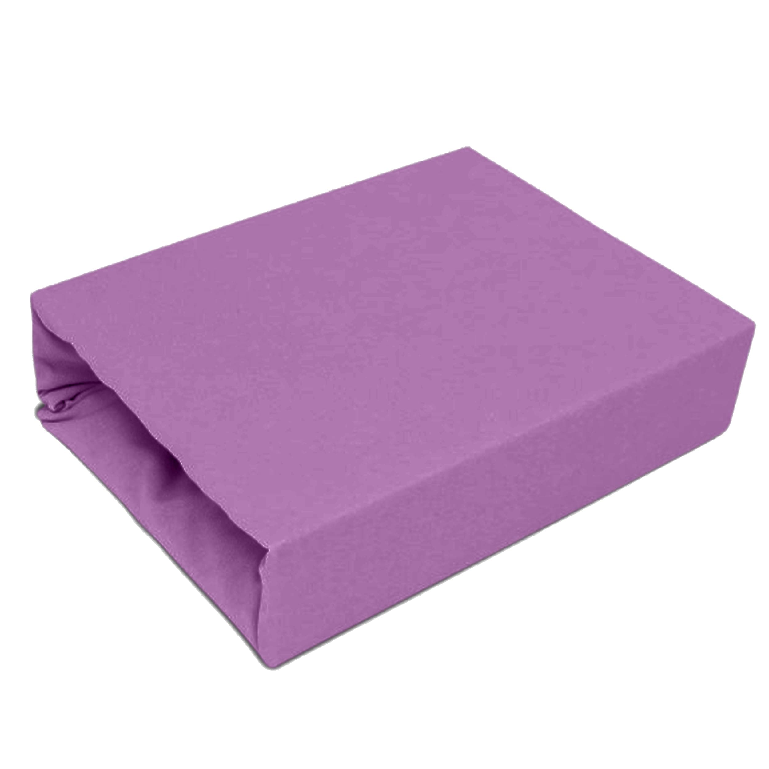 Best for Kids Spannbettlaken – 100% Baumwolle Jersey Spannbetttuch, 180×200 cm, Violett
