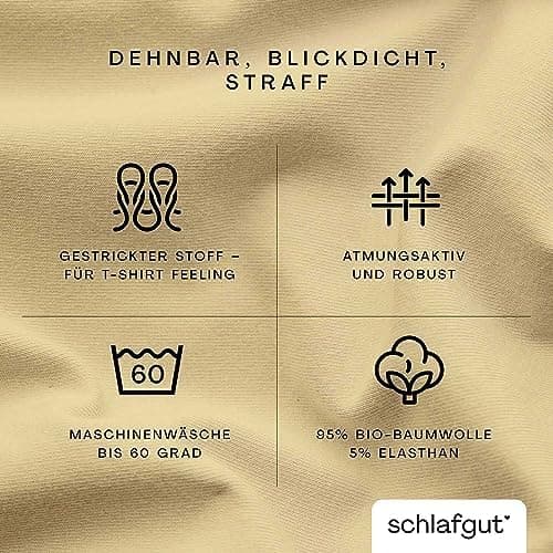 Schlafgut Pure Spannbettlaken 90x200 bis 100x220 cm – 95% Bio-Baumwolle & 5% Elasthan, Oeko-TEX zertifiziert – passend f