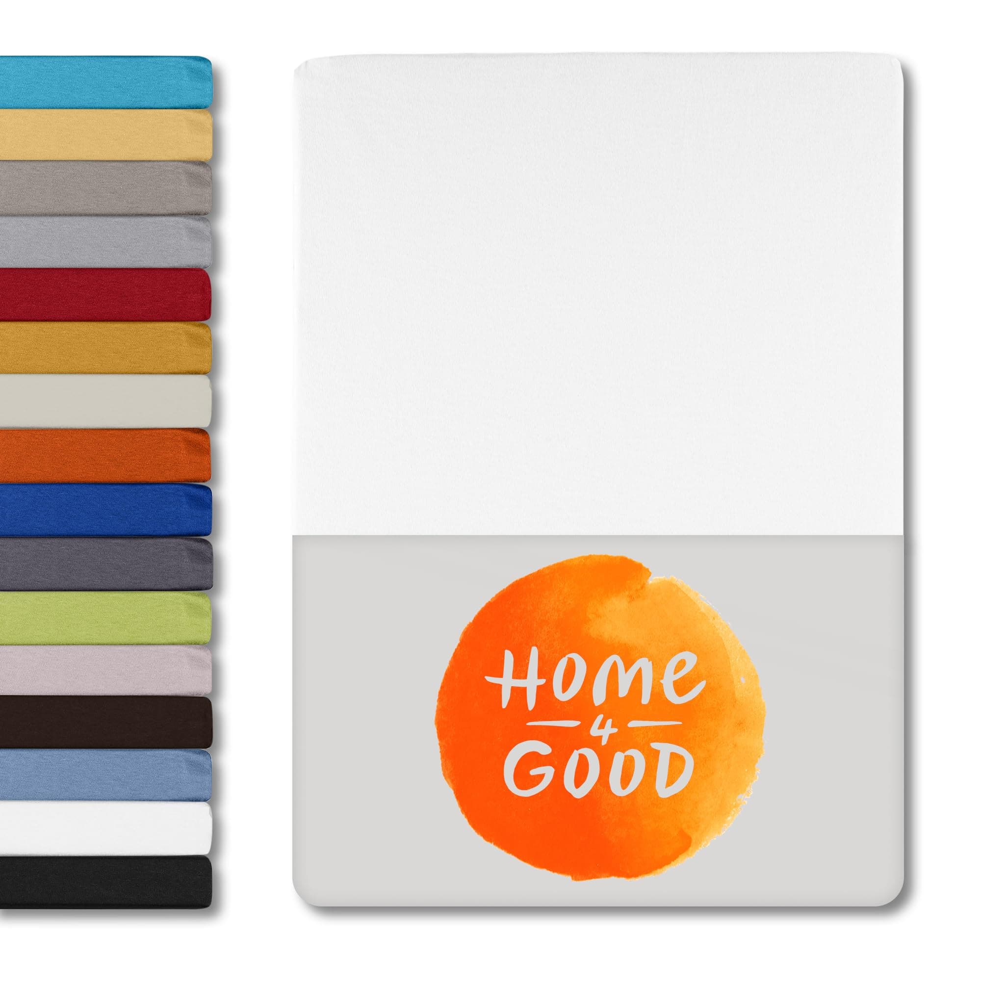 home4good Spannbettlaken 120x200 cm – Jersey 100% Baumwolle (OEKO-TEX STANDARD 100) – für Matratzenhöhe 15–25 cm, Weiß