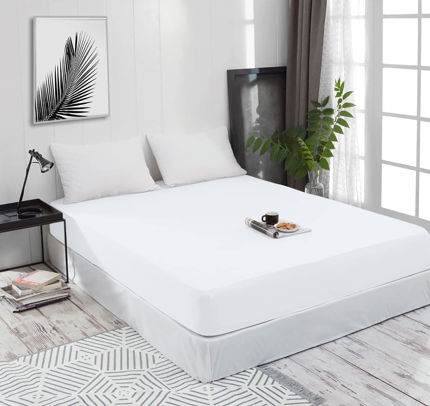 Jersey-Spannbettlaken 100% Baumwolle | 180 x 200 cm | Weiß