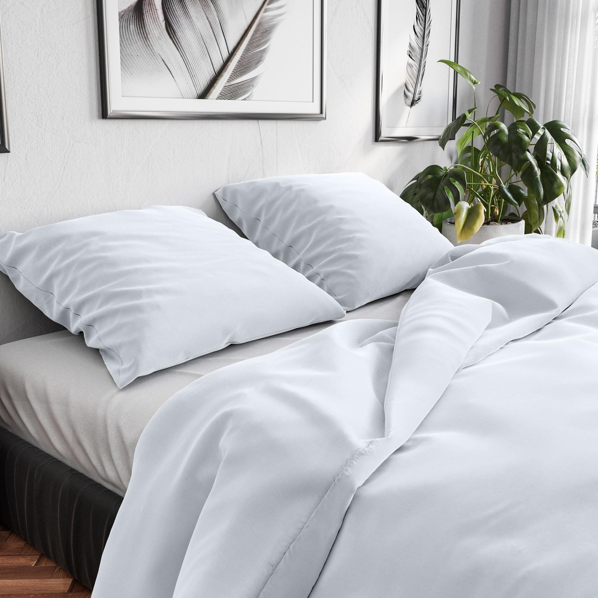 Wolkenfeld Bettwäsche 200x200 Baumwolle – Atmungsaktiv, hautfreundlich & pflegeleicht – Set mit 2x Kissenbezug 80x80, Re