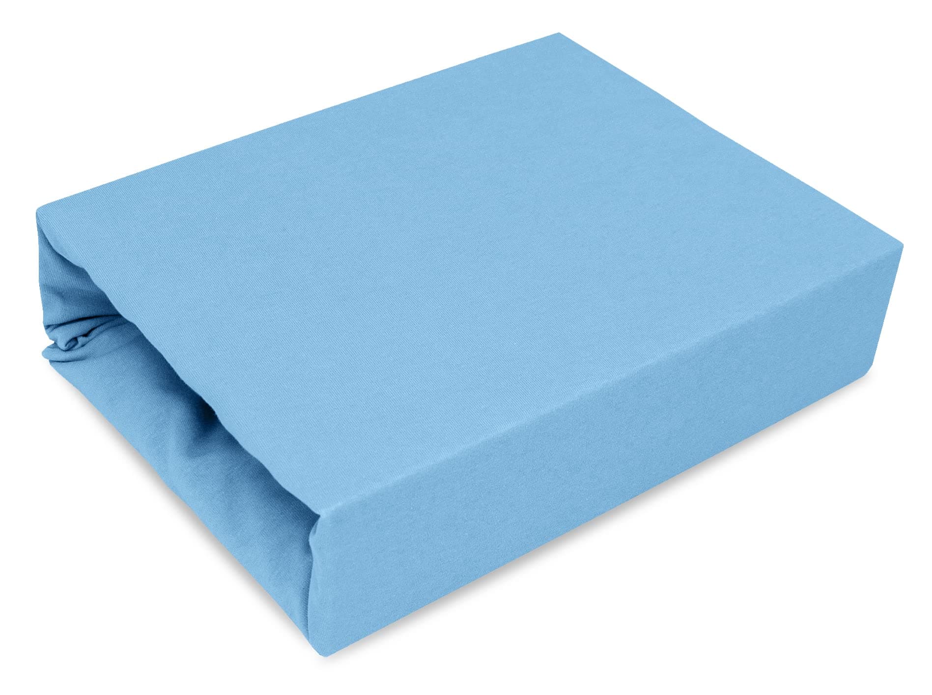 Spannbettlaken für Kinder – 100% Baumwolle (Jersey), Hellblau 180×200 cm | 22 Farben & 9 Größen
