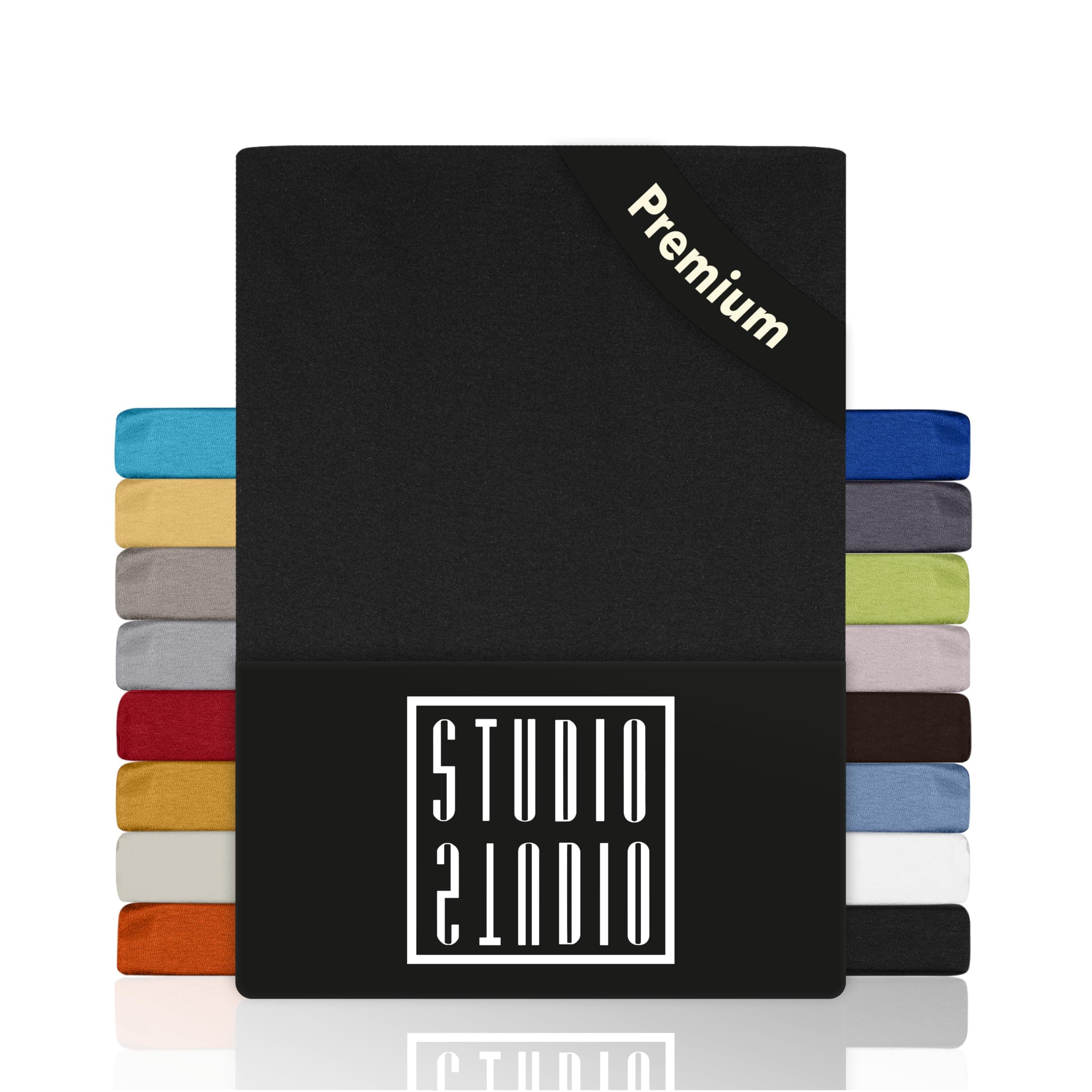 STUDIO Spannbettlaken Jersey – 97 % Baumwolle / 3 % Elastan – 120×200 / 120×220 / 130×200 / 130×220 cm, passend für Matr