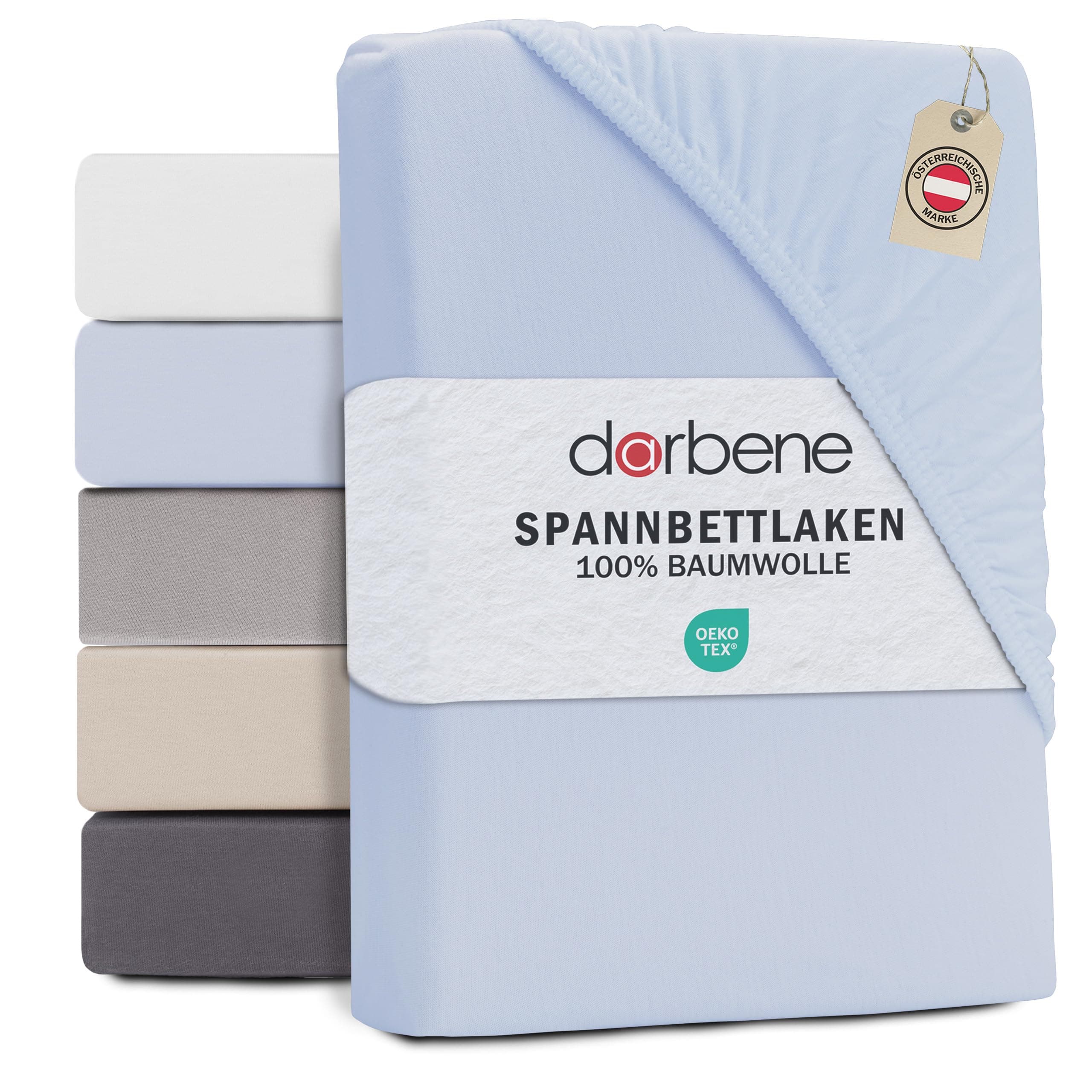 Spannbettlaken 90 x 200 cm – Jersey-Baumwolle, Oeko‑TEX zertifiziertes Spannleintuch