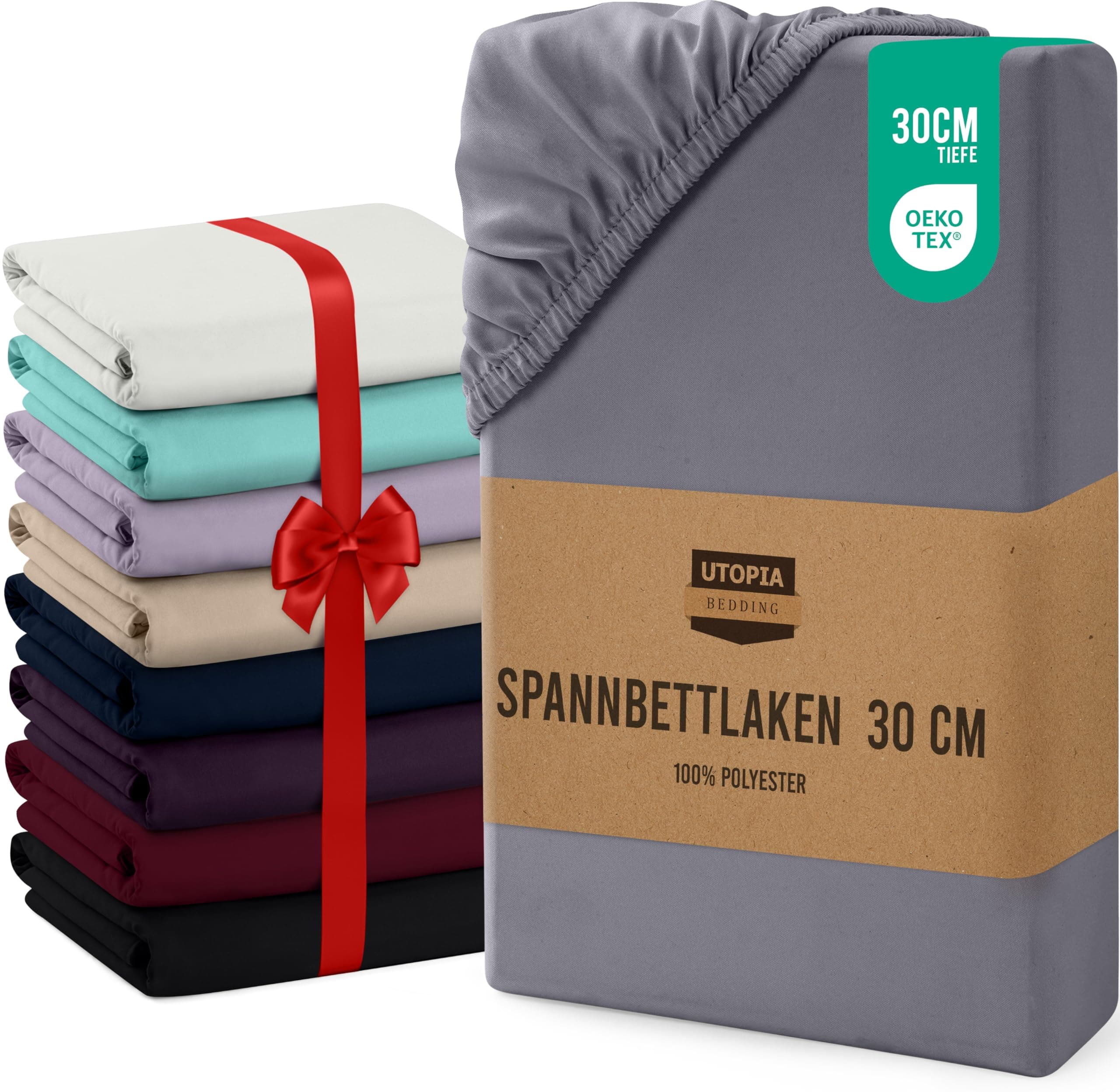 Utopia Bedding Spannbettlaken 120 x 200 cm für Matratzen bis 30 cm – gebürstete Mikrofaser, OEKO‑TEX® STANDARD 100