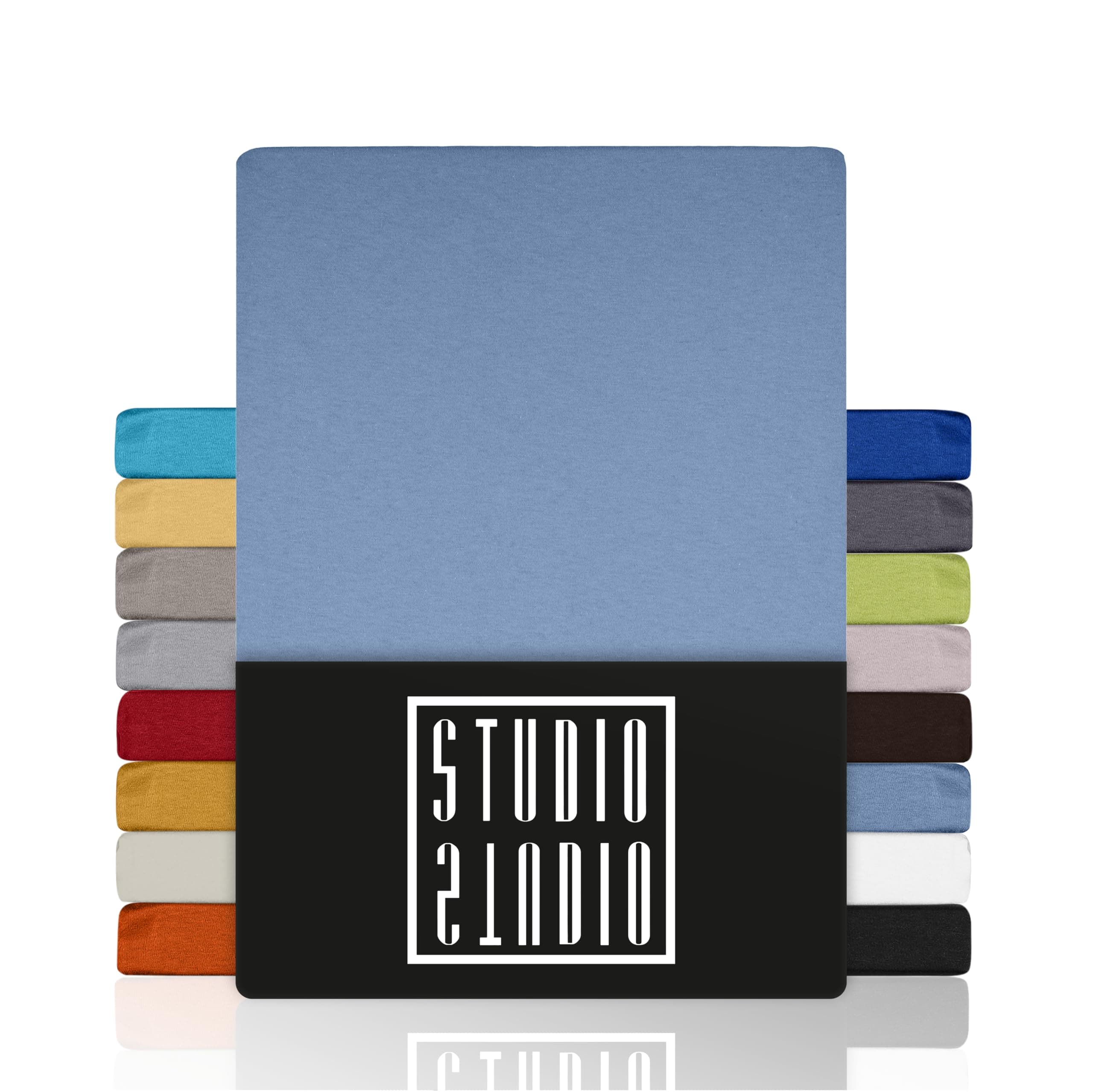 STUDIO Basic Spannbettlaken 200×220 cm – Jersey aus 100% gekämmter Baumwolle, elastisch & bügelfrei, passend für Matratz