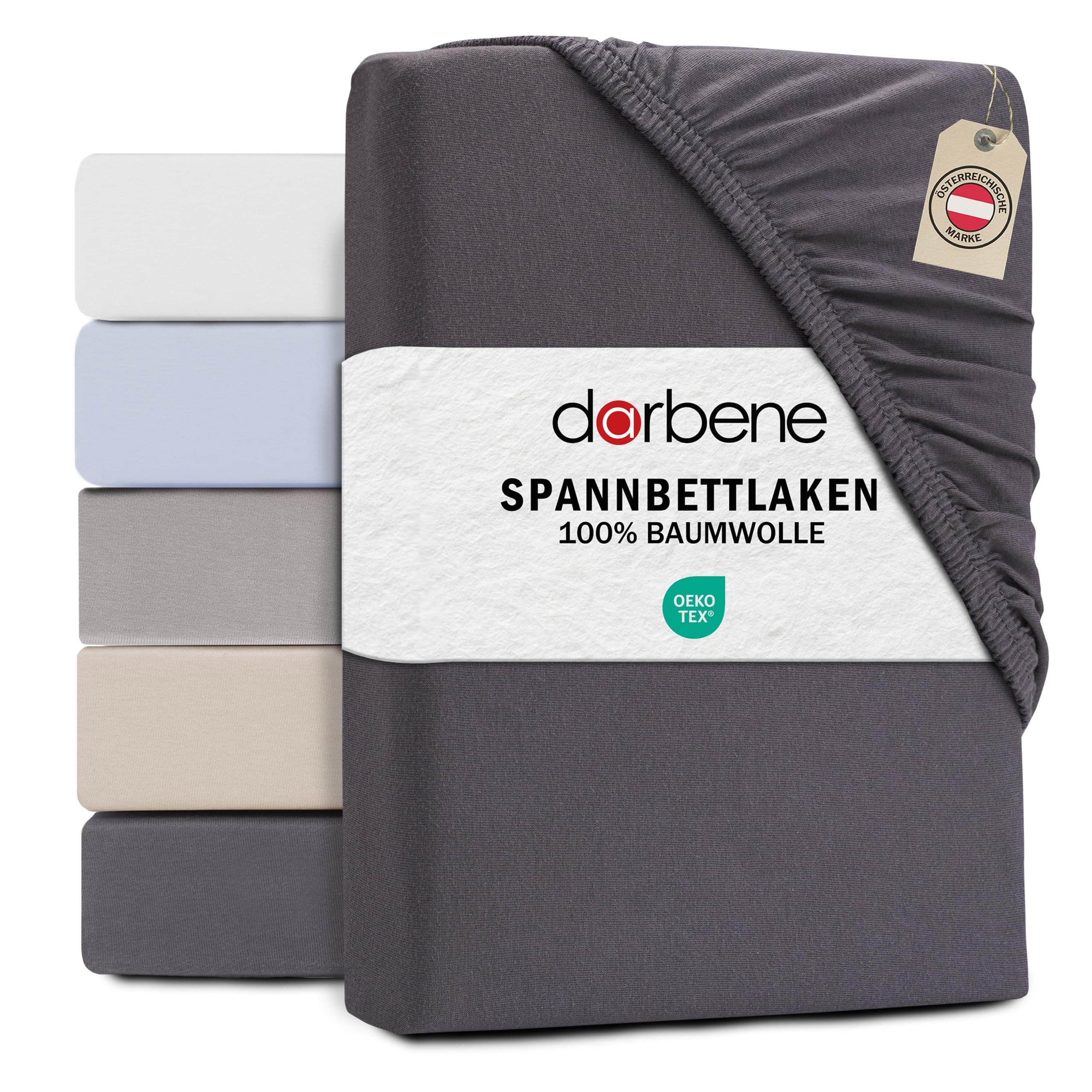 Spannbettlaken 90x200 cm Jersey-Baumwolle, Oeko‑TEX zertifiziert