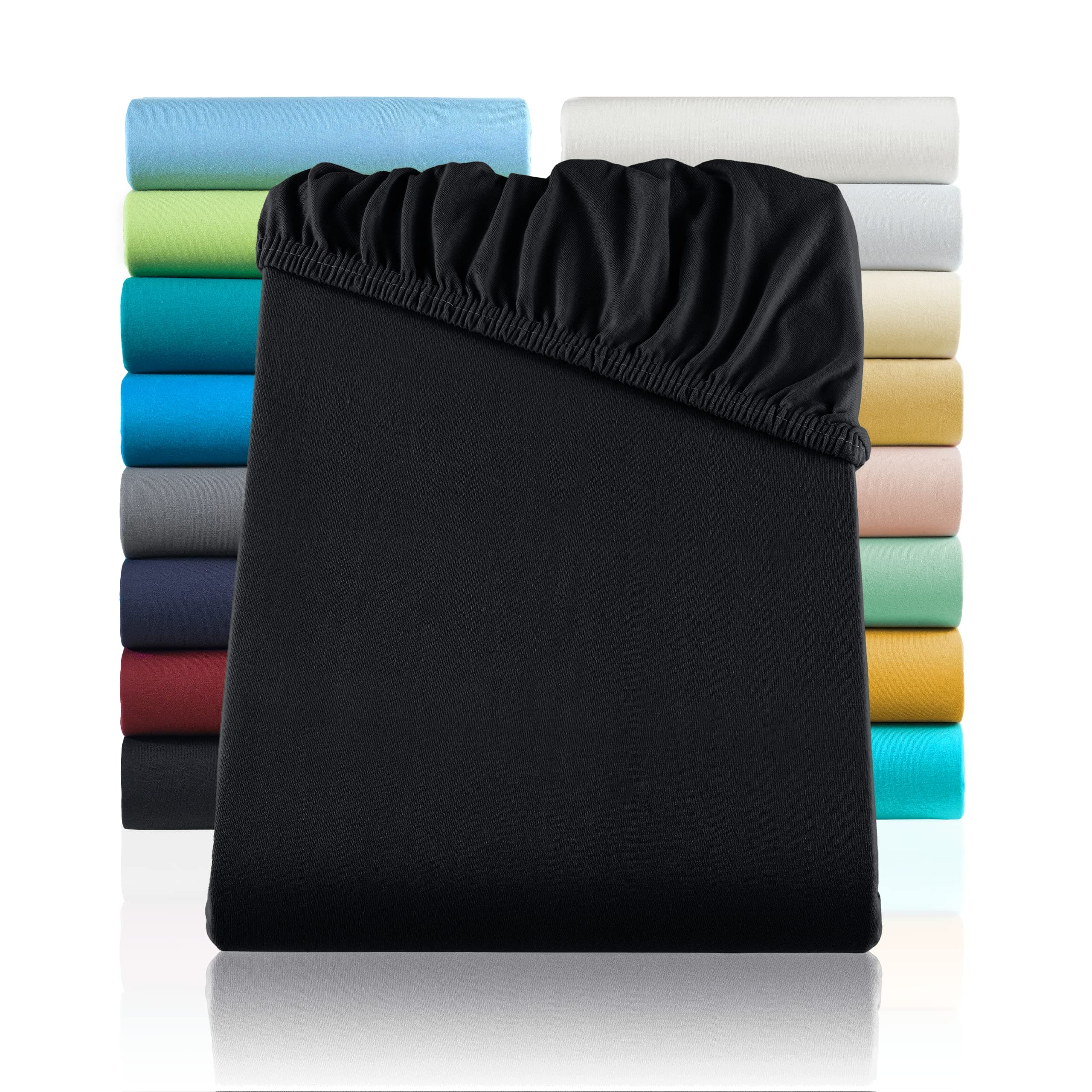 Jersey-Spannbettlaken 100% Baumwolle 180×200–200×200 cm