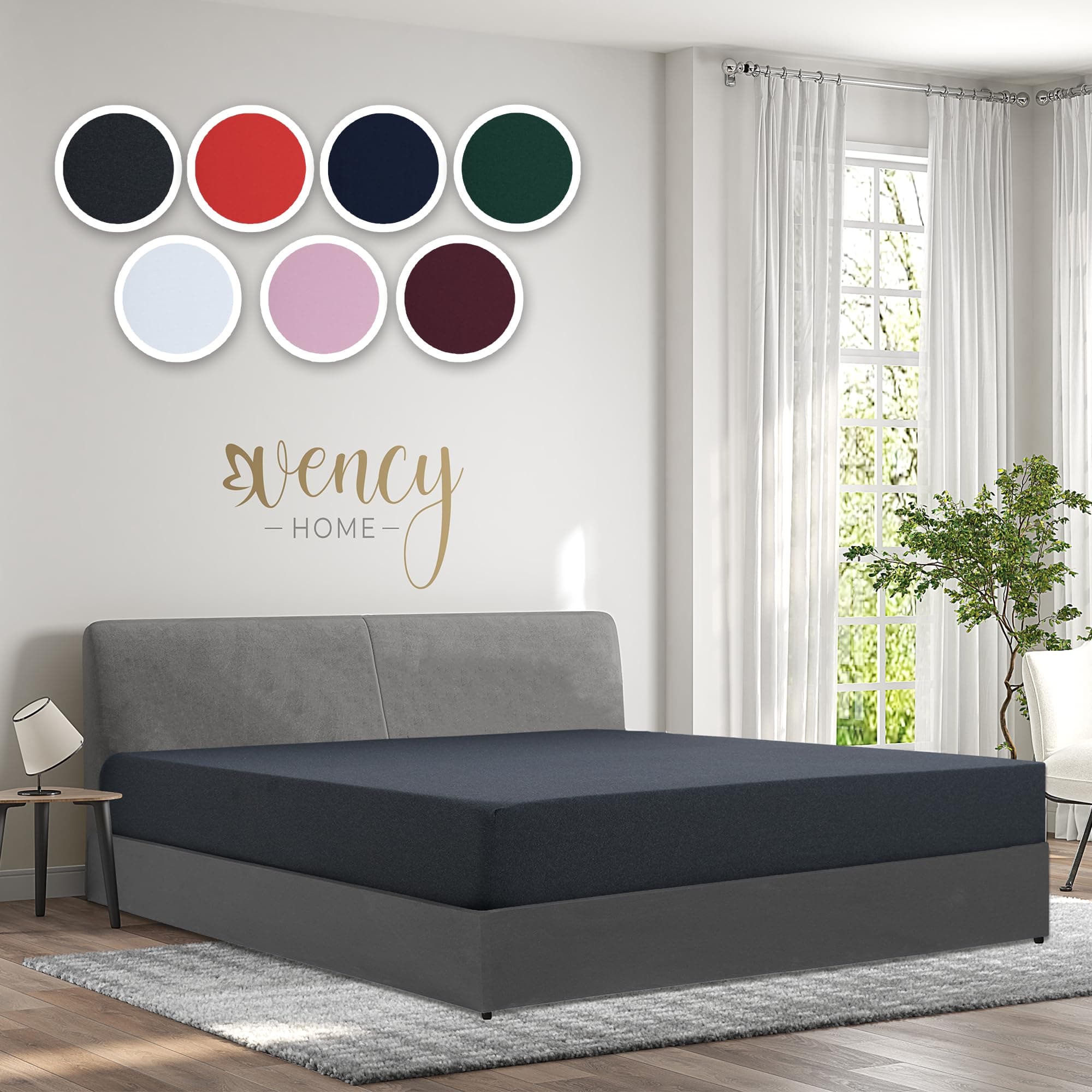 Vency Jersey-Spannbettlaken 90x200 cm (bis 25 cm Matratzenhöhe) – 100% Baumwolle